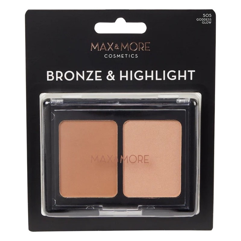 Max & More Goddess Glow Bronze & Highlight 2-In-1 Palette - 2 X 4.5g - Goddess Glow 505