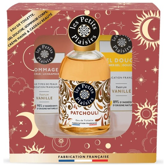 Les Petits Plaisirs Astral Coffret Cadeau - 5 Produits Corps & Parfum Patchouli (1x110ml + 1x75ml + 1x75ml + 1x30ml)