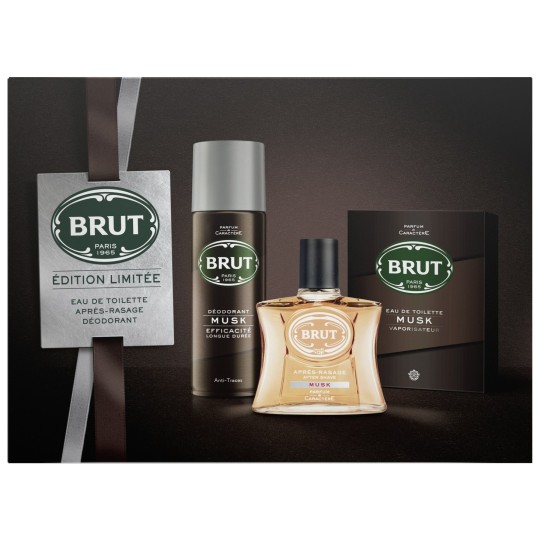 Brut Musk Coffret Cadeau Homme - Édition Limitée - Eau de Toilette, Déodorant, Après-Rasage
