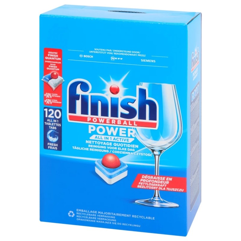 Finish Powerball All-In-1 Essential Tablettes pour Lave-Vaisselle - 120 Pièces