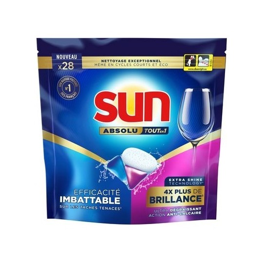 Sun Optimum أقراص غسالة الصحون الكل في واحد - مزيل الدهون المطلق - برتقال وأوكالبتوس - 28 قطعة