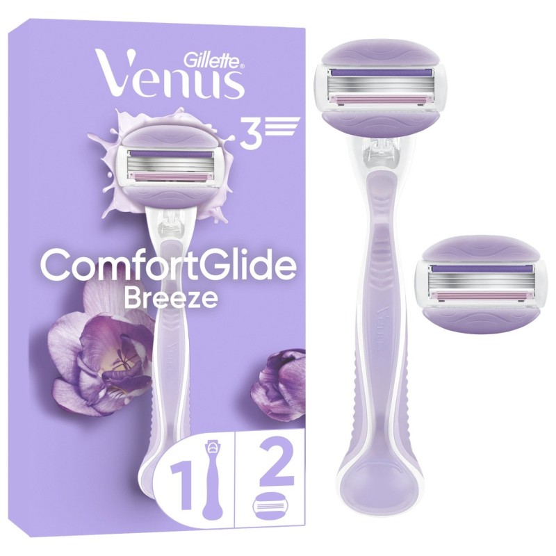 Gillette Venus Comfortglide Breeze ماكينة حلاقة للسيدات - ماكينة حلاقة + 2 عبوة إضافية