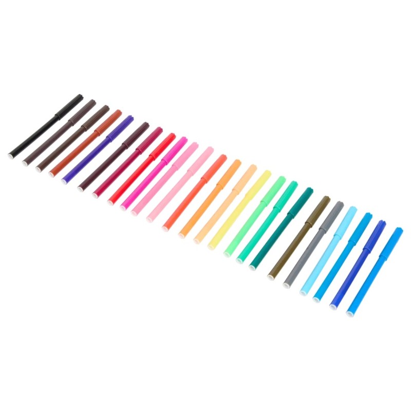 Kids Creative Feutres - 24 Couleurs - Pointe Fine - Dès 3 Ans