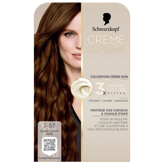 Schwarzkopf Supreme Crème Coloration Permanente - 7-57 Blond Cuivré Doré