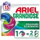 Ariel Grandiose Pods Lessive Capsules - Couleurs Éclatantes - 2x Action Détachante et Anti-Odeur - 15 Lavages