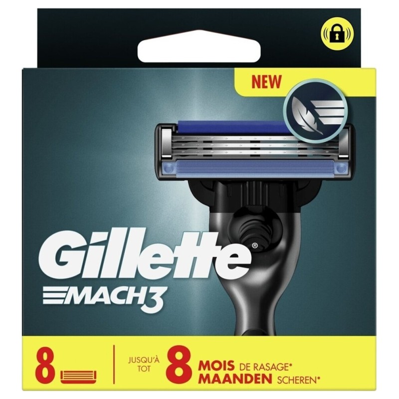 Gillette Mach3 Recharges Lames pour Rasoir Homme - 8 Recharges