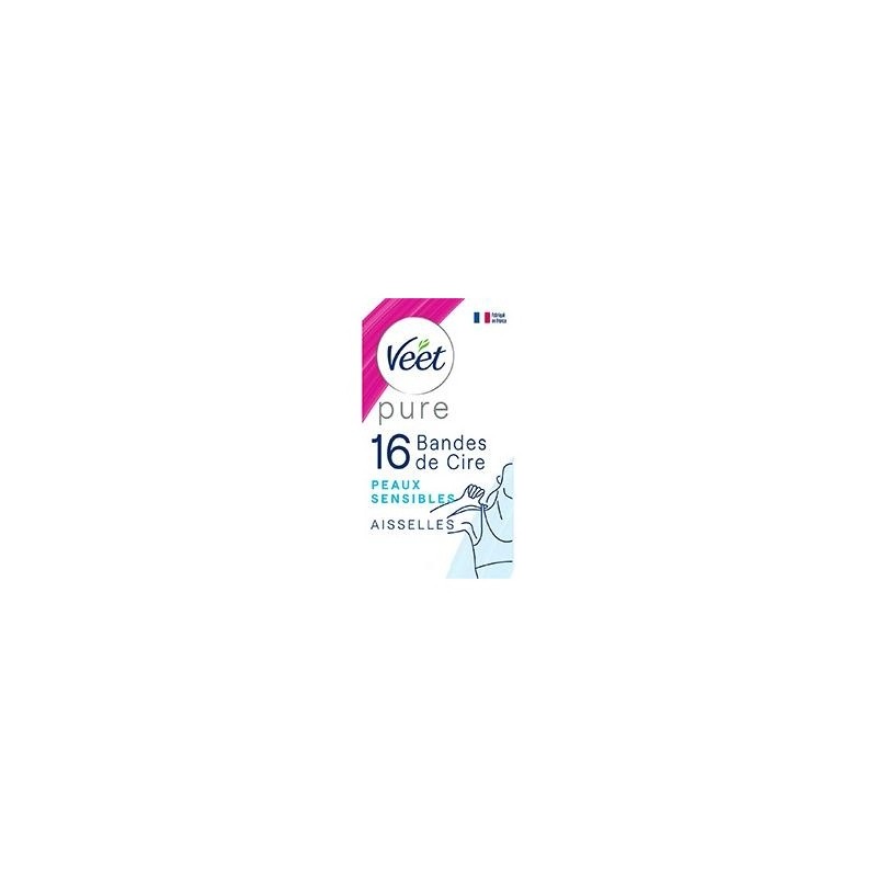 Veet Minima Bandes de Cire Froide Aisselles - Peaux Sensibles Hypoallergéniques X16