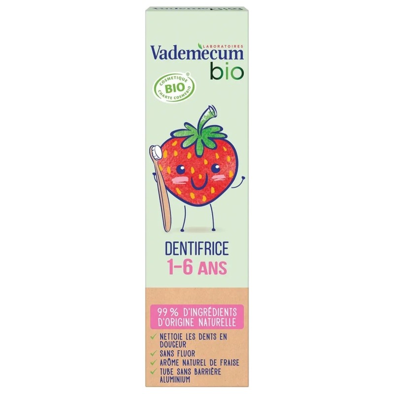 Vademecum Bio children'S Toothpaste - 1 To 6 Years - 50ml - Strawberry