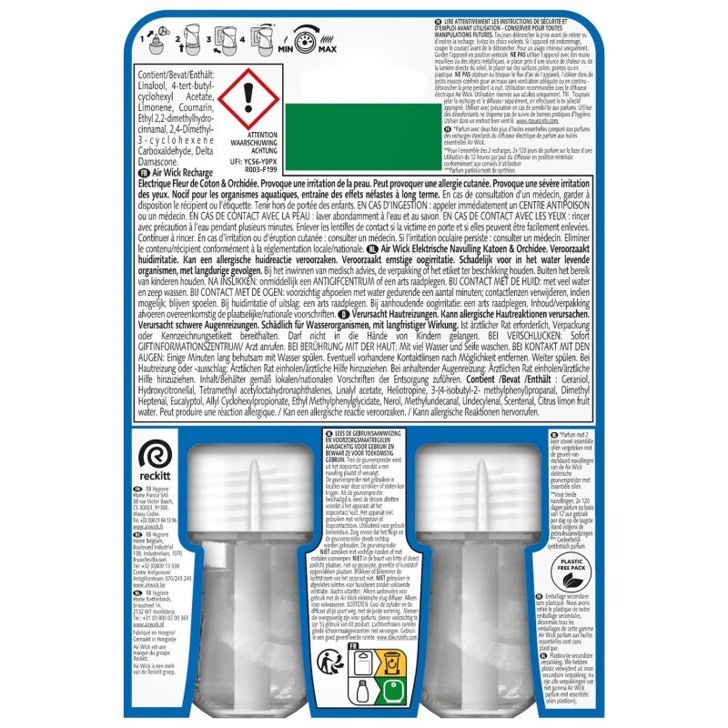 Air Wick Recharge Électrique Diffuseur - Fleur de Coton et Orchidée - 38ml