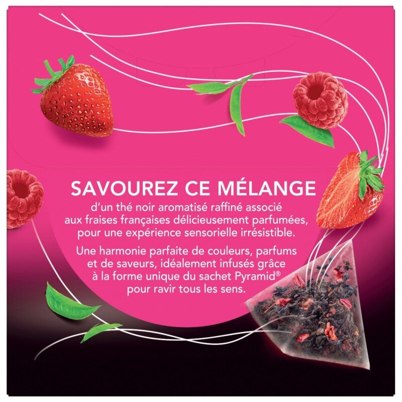 Lipton Thé Noir Fruits Rouges - Fraise de France - 20 Sachets