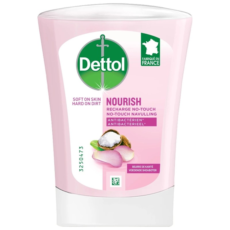 Dettol No Touch Recharge Savon Liquide Mains Anti-Bactérien - Beurre de Karité - 250ml