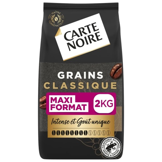 Carte Noire Classique Café en Grains 100% Arabica - Intensité 7 - 2x1kg
