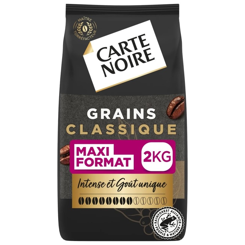 Carte Noire Classique Café en Grains 100% Arabica - Intensité 7 - 2x1kg
