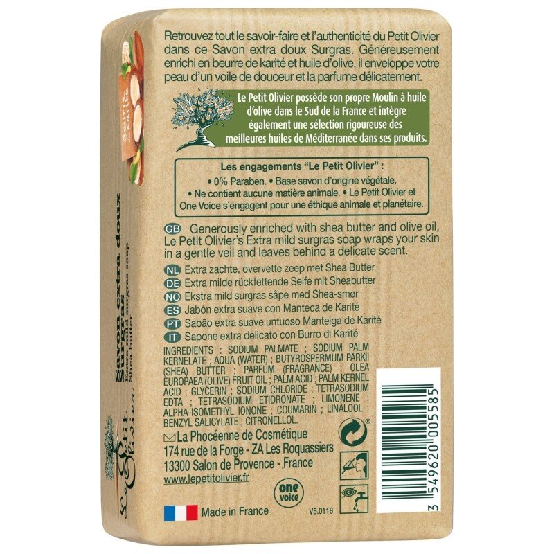 Le Petit Olivier Savon Solide Corps Extra Doux Surgras - 250g