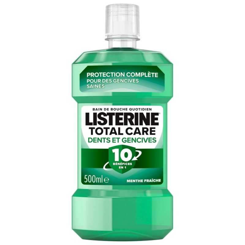 Listerine Bain de Bouche Dents et Gencives Fraîcheur Menthe 10en1 - 500ml