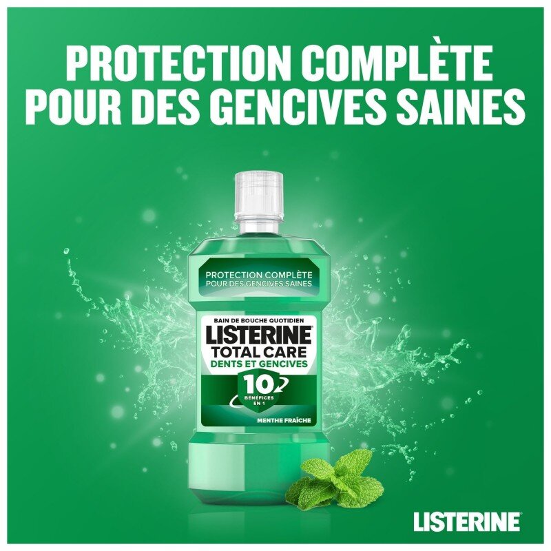 Listerine Bain de Bouche Dents et Gencives Fraîcheur Menthe 10en1 - 500ml