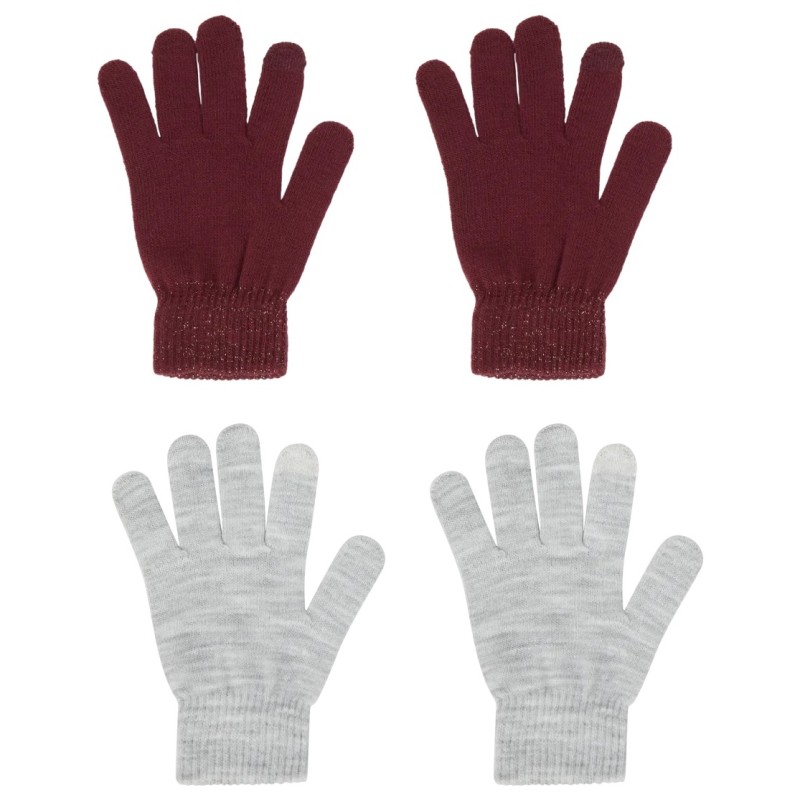 nouveau Ensemble de 2 Paires de Gants Femme - One Size - Multicolor & Noir