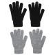 nouveau Ensemble de 2 Paires de Gants Femme - One Size - Multicolor & Noir