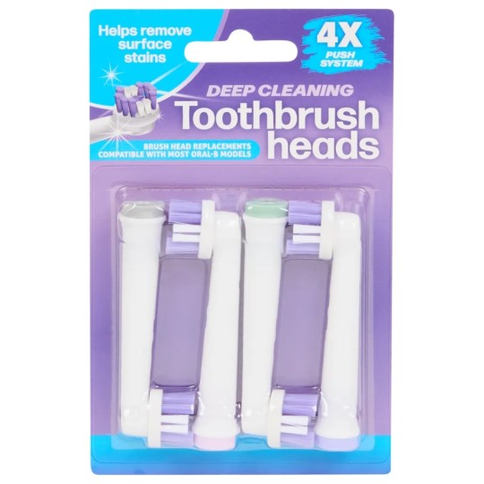 Deep Cleaning Brossettes de Rechange - 4 Pièces - Violet