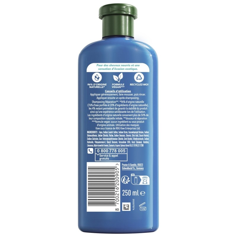 Herbal Essences Réparation Shampoing Huile d'Argan - Cheveux Abîmés - 250ml