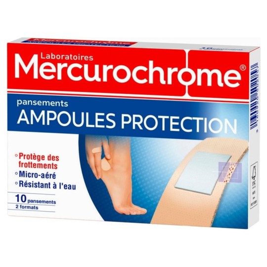 Mercurochrome Pansements Ampoules Protection Soulage les Douleurs X10