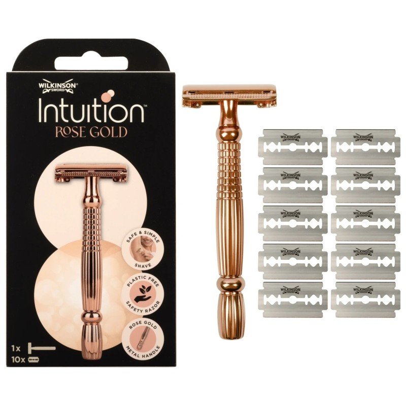Wilkinson Intuition Rasoir Double Tranchant pour Femme - Rose Gold - 10 Lames