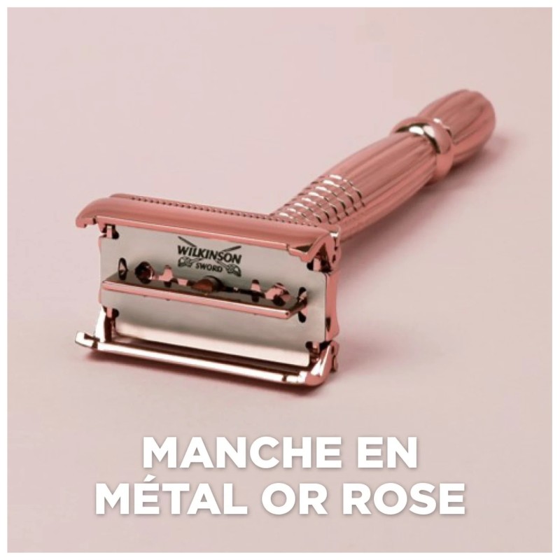 Wilkinson Intuition Rasoir Double Tranchant pour Femme - Rose Gold - 10 Lames