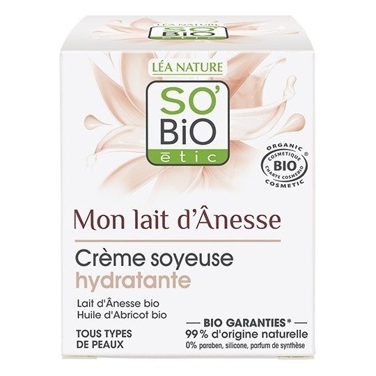 So Bio Etic Mon Lait Danesse Crème Hydratante Soyeuse - Tous Types de Peau - 50ml