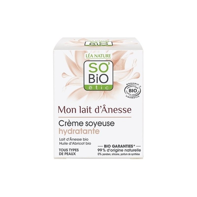 So Bio Etic Mon Lait Danesse Crème Hydratante Soyeuse - Tous Types de Peau - 50ml