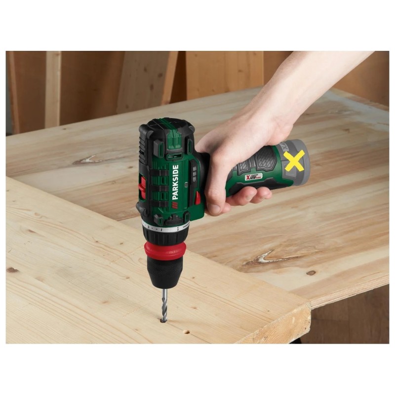 Parkside X 12 V Team مثقاب مفك لاسلكي PBSA 12 E4 - 12 فولت