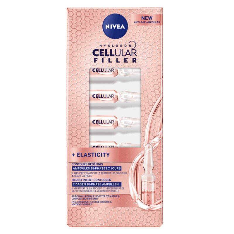 Nivea Cellular Hyaluron Filler Ampoules Bi-Phases - Soin Anti-Âge - 1x7 Pièces