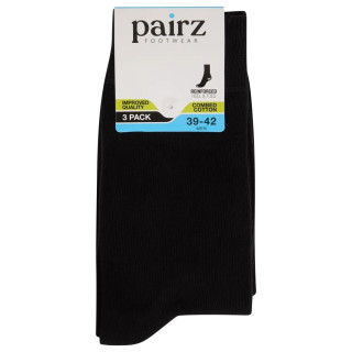Pairz Chaussettes Hautes Confortables - Taille 39-42 - Lot de 3 Paires - Noir