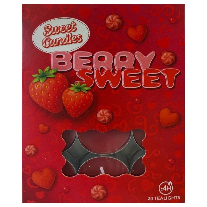 Sweet Candles Berry Sweet Bougies Chauffe-Plats Fraise - 24 Pièces
