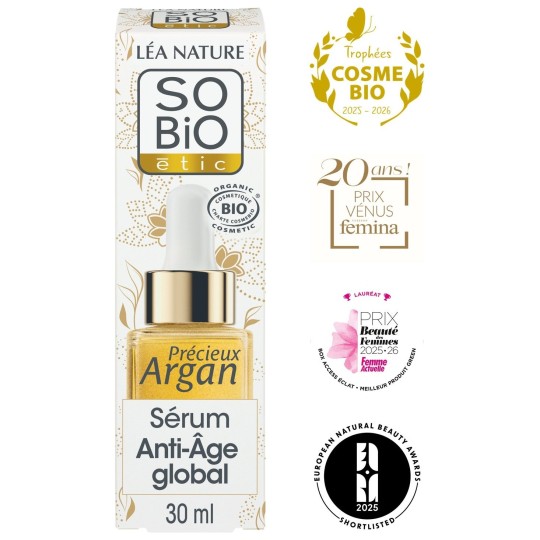 So'Bio Etic Sérum Anti-Âge Global Visage Huile d'Argan Bio - 30ml