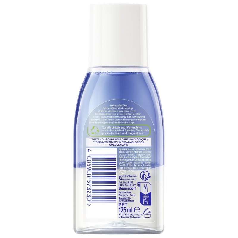 Nivea Waterproof Biphase Eye Makeup Remover With Cornflower - 125ml