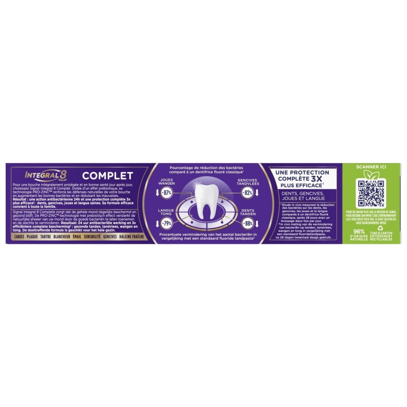 Signal Integral 8 Complet Dentifrice Effet Prébiotique - 75ml