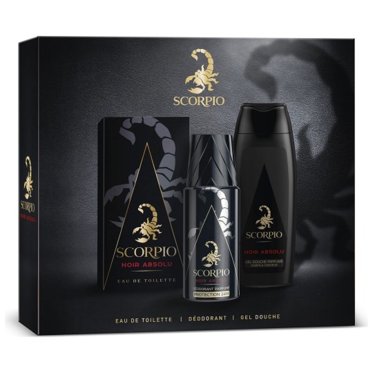 Scorpio Noir Absolu Coffret Homme Eau de Toilette, Déodorant et Gel Douche