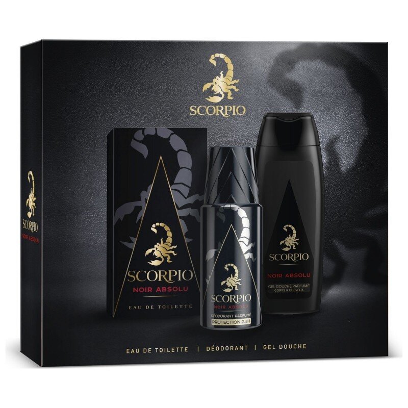 Scorpio Noir Absolu Coffret Homme Eau de Toilette, Déodorant et Gel Douche