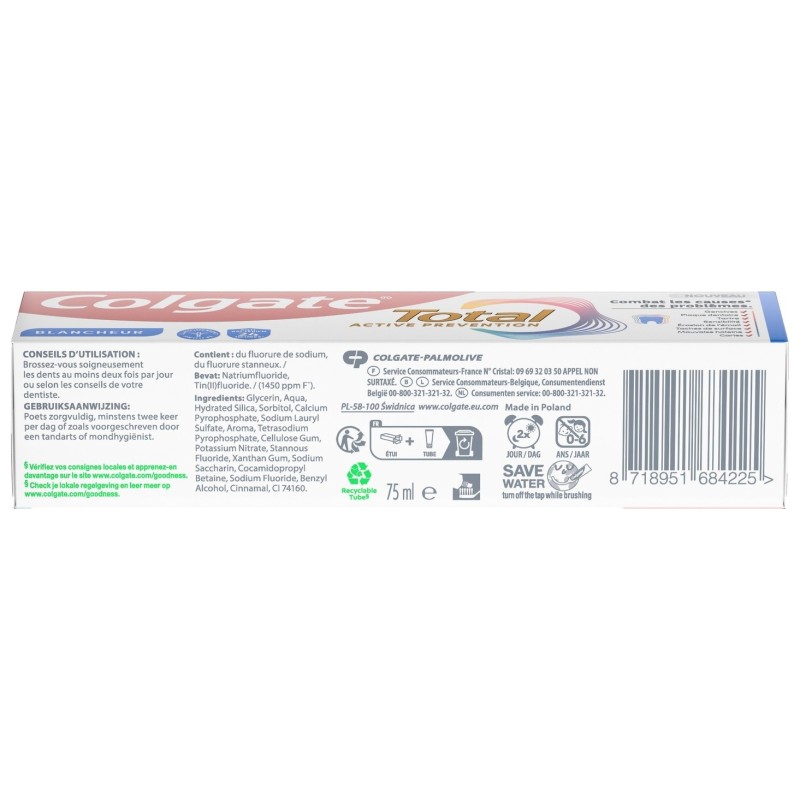 Colgate Total Active Prevention Whitening Toothpaste - 75ml