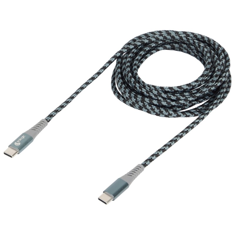 Sologic Câble de Charge et de Données Usb-C Vers Usb-C - 3m - Gris