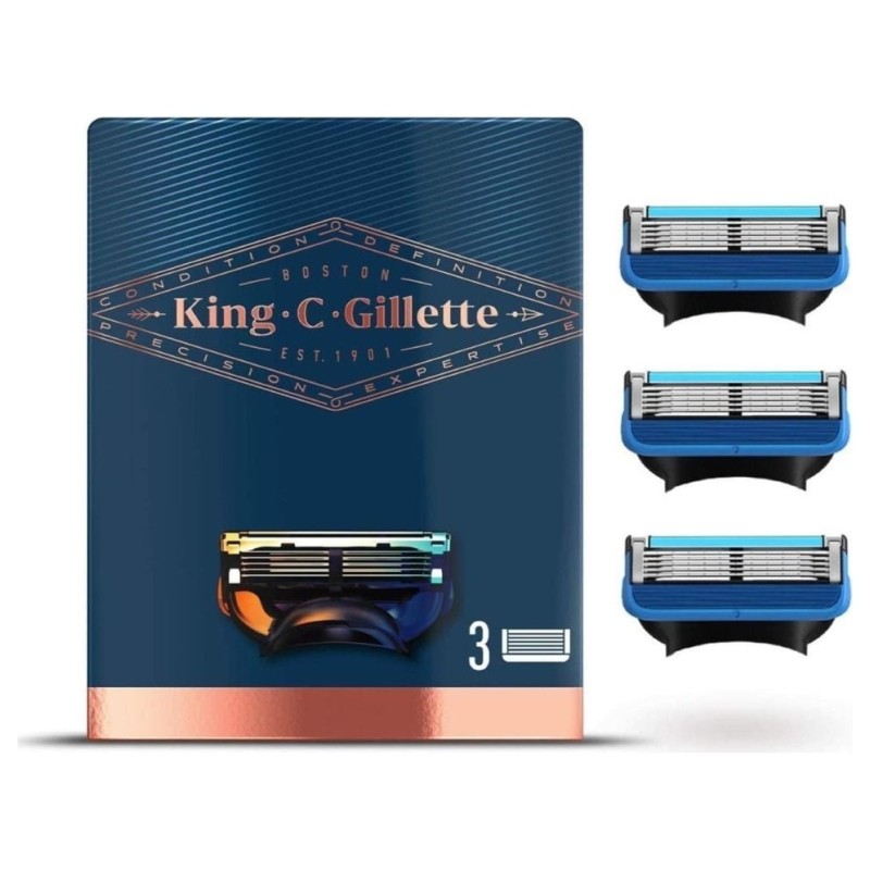 Gillette King C Recharges pour Lame de Rasoir - 3 Recharges