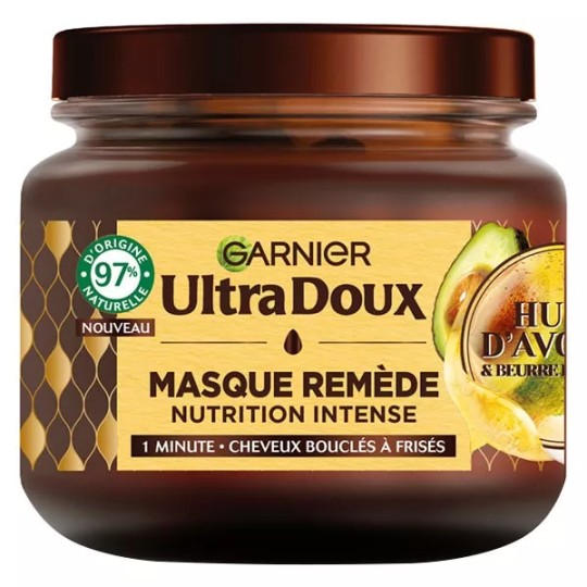 Garnier Ultra Doux قناع شعر علاج التغذية المكثفة - للشعر الجاف جداً أو المجعد - 340 مل