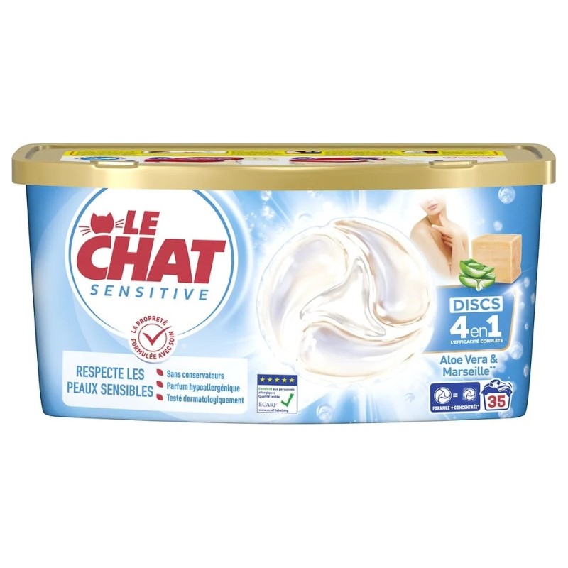 Le Chat صابون مرسيليا كبسولات غسيل ألوفيرا - 35 كبسولة - 577 جرام