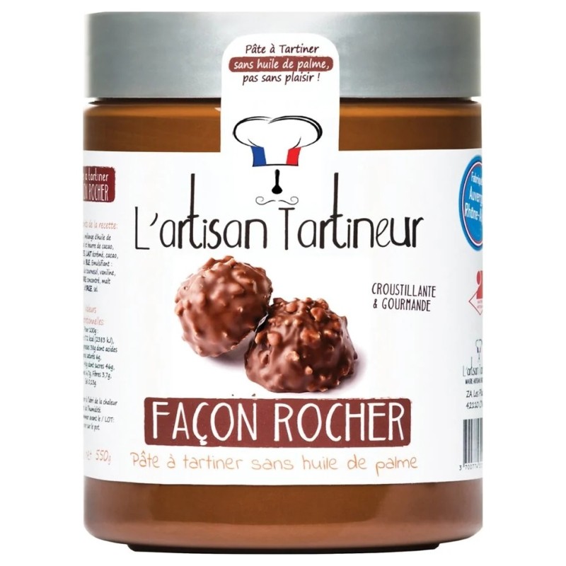 L'Artisan Tartineur Pâte à Tartiner Croquante aux Noisettes - Sans Huile de Palme - 550g