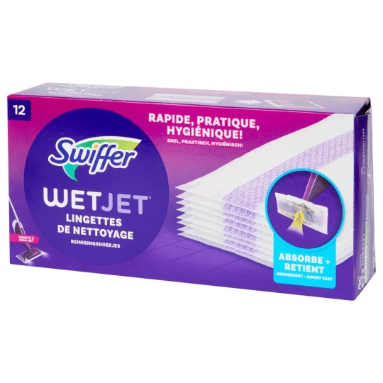Swiffer Wetjet Lingettes Nettoyantes - 12 Pièces