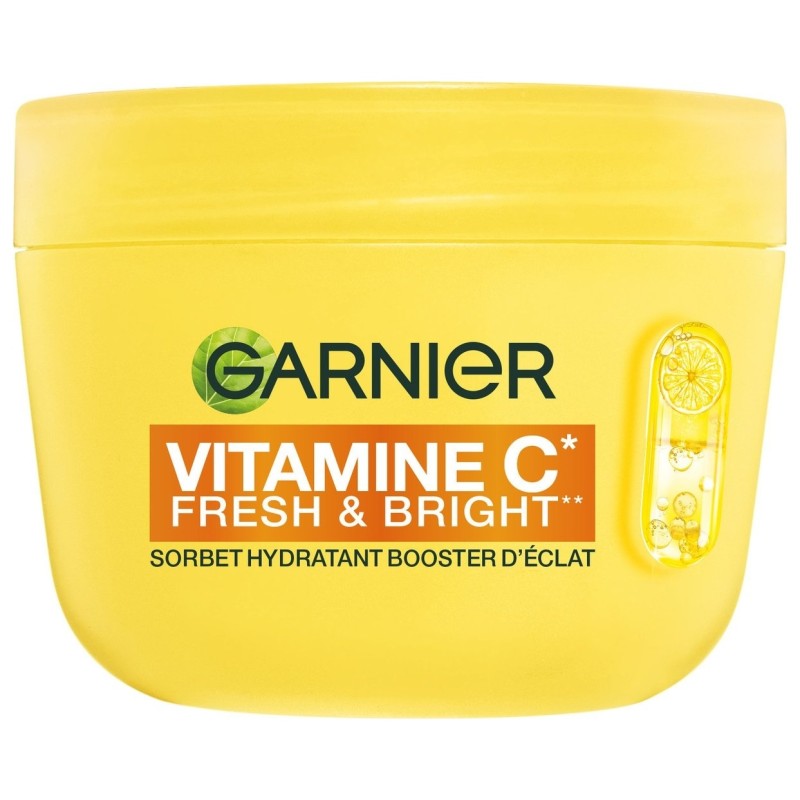 Garnier Skinactive Crème Visage Sorbet Hydratante Booster d'Éclat Vitamine C Fresh & Bright - 85ml