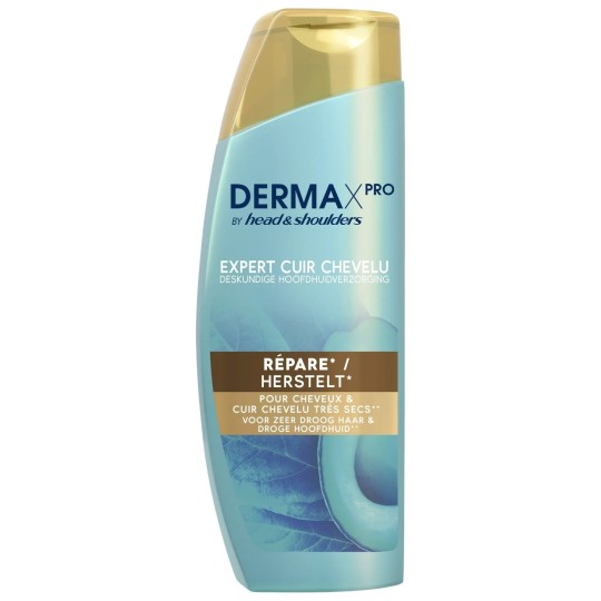 Head & Shoulders Derma X Pro Shampoing Antipelliculaire Réparateur - Cuir Chevelu Très Sec - 225ml