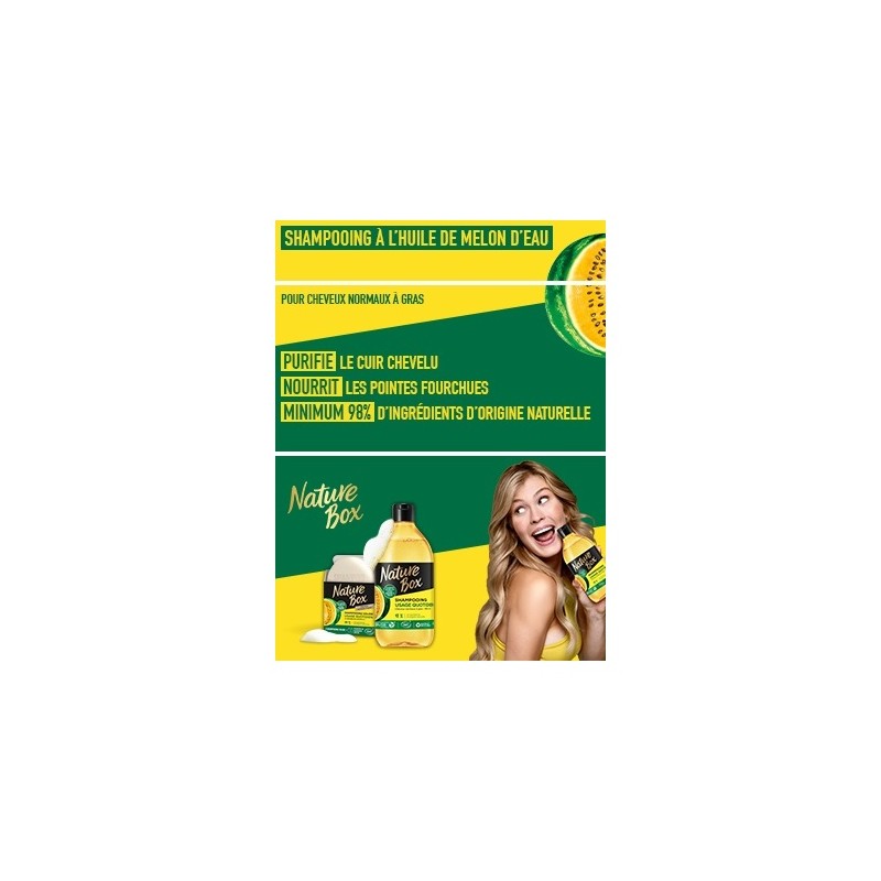 Nature Box Shampooing Solide au Beurre de Karité Bio - Cheveux Normaux à Gras - 85g