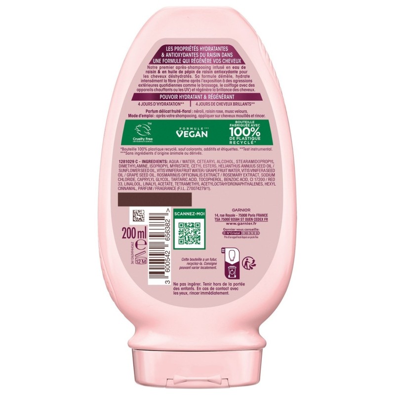 Ultra Doux Vignes Merveilleuses Après-Shampooing Hydratant Regénérant - Cheveux Très Secs - 200ml