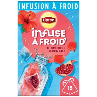 Lipton Infuse Infusion à Froid Grenade Hibiscus - 15 Sachets